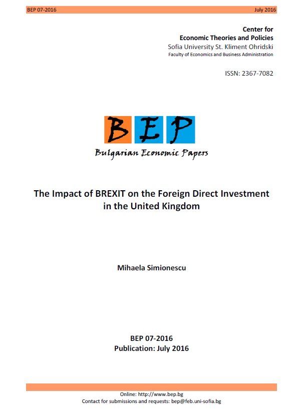 The Impact of BREXIT on the Foreign Direct Investment in the United Kingdom Cover Image