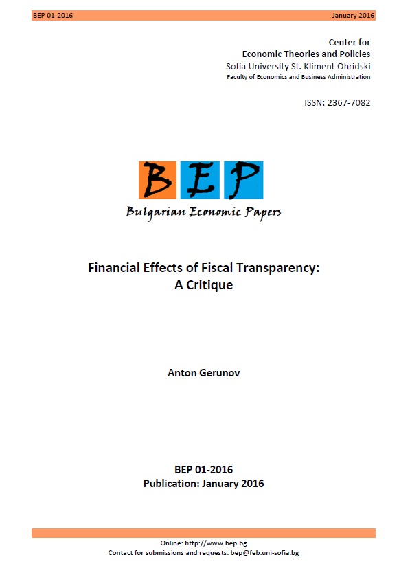 Financial Effects of Fiscal Transparency: A Critique Cover Image