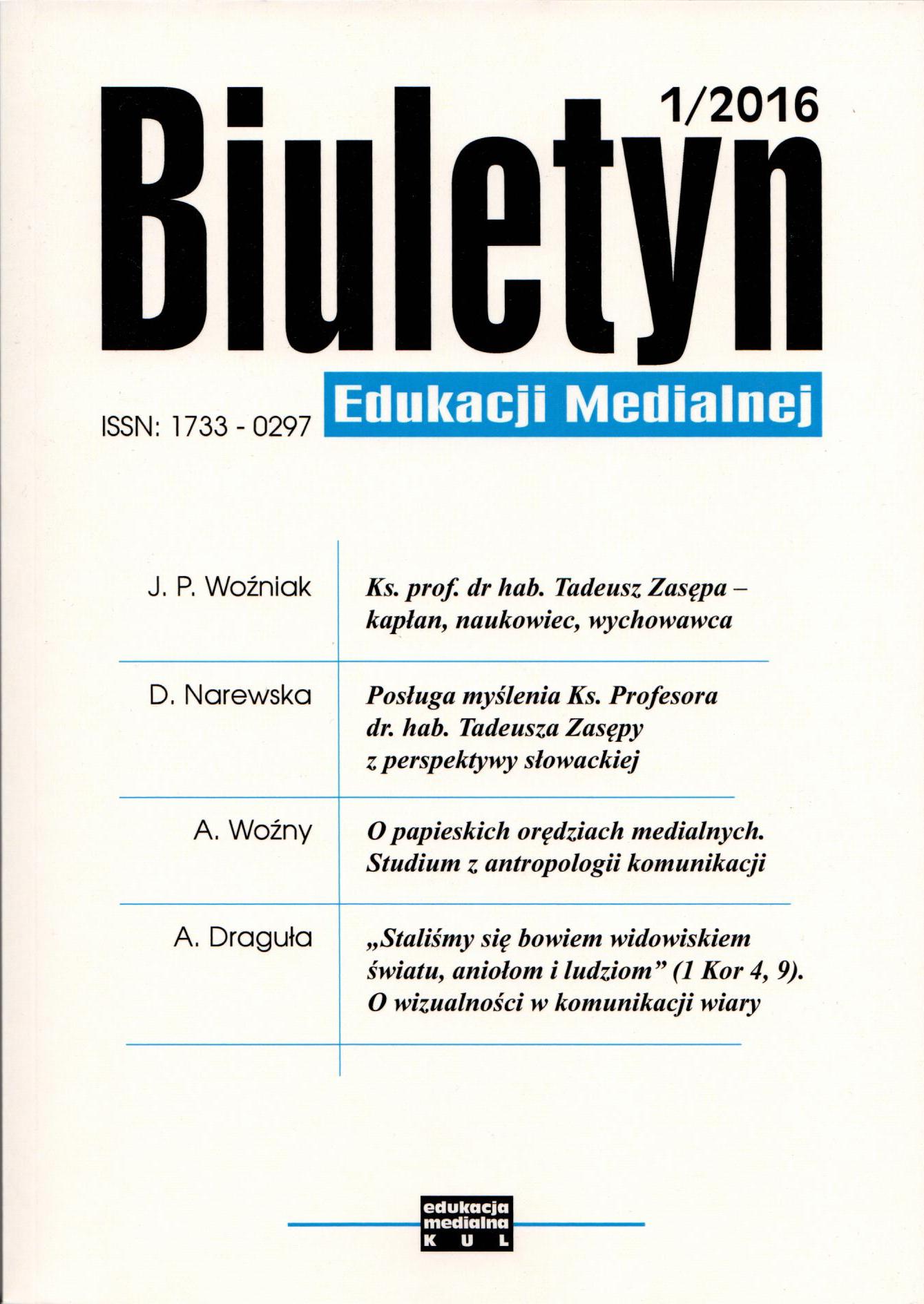 Media culture as a challenge in communicating the faith as presented in Benedict XVI’s messages for the World Communications Days Cover Image