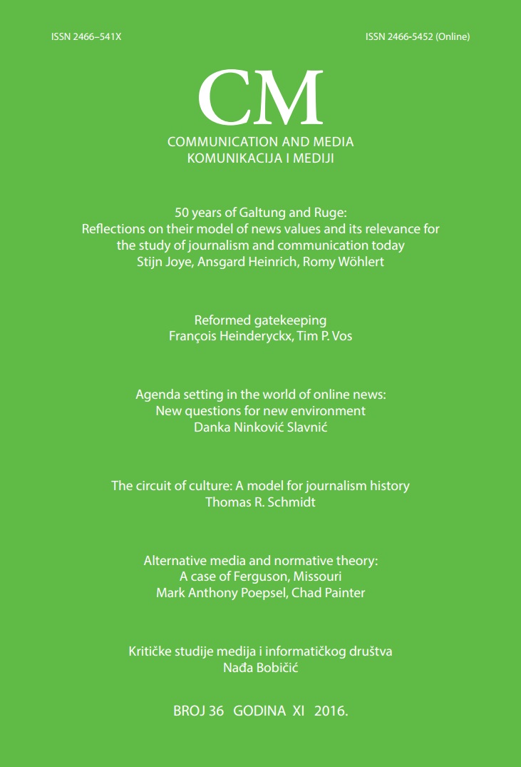 50 years of Galtung and Ruge: Reflections on their model of news values and its relevance for the study of journalism and communication today Cover Image