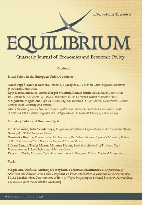 DETERMINANTS OF HOURLY WAGES INEQUALITY IN SELECTED EUROPEAN METROPOLISES. THE RESULTS FROM THE MULTILEVEL MODELLING Cover Image