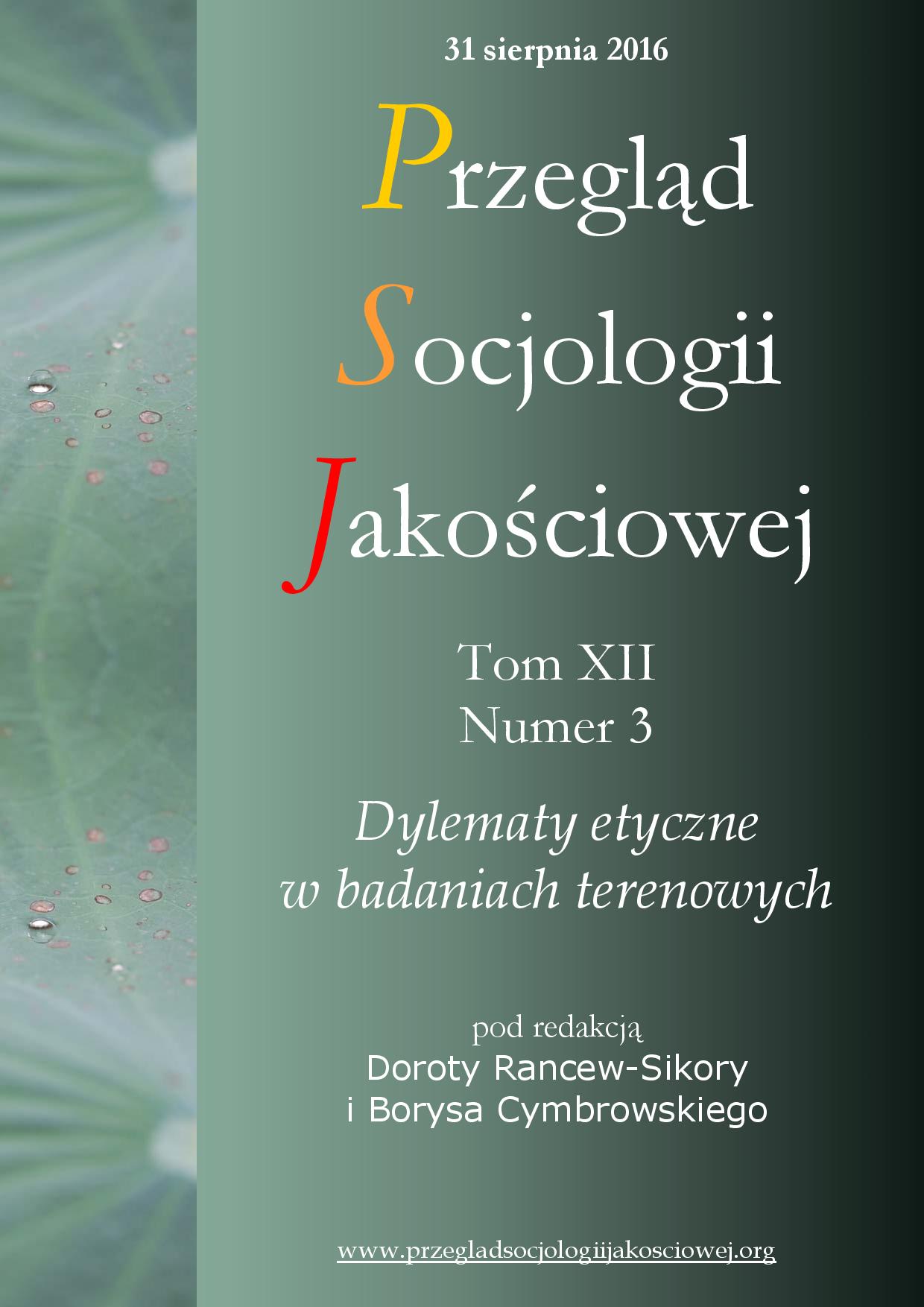 W stronę socjologicznego ujęcia etyki badań naukowych