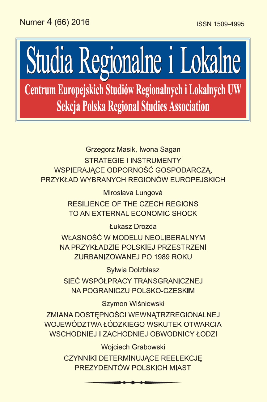 Changing intraregional accessibility of the Łódź province as a result of the opening of the eastern and western bypass of Łódź Cover Image