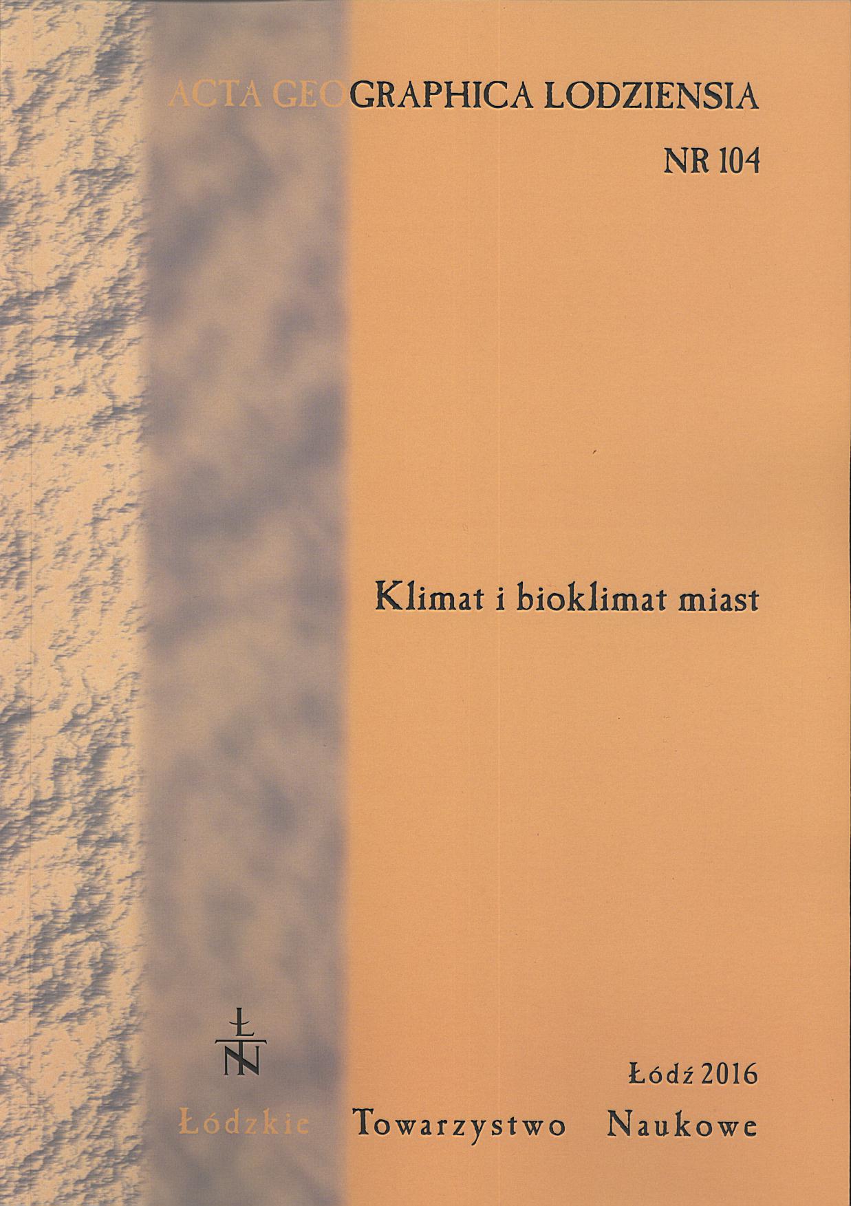 Cities' climate and bio-climate Cover Image