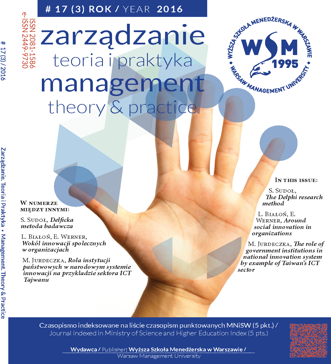 ROLA INSTYTUCJI PAŃSTWOWYCH W NARODOWYM SYSTEMIE INNOWACJI NA PRZYKŁADZIE SEKTORA ICT TAJWANU