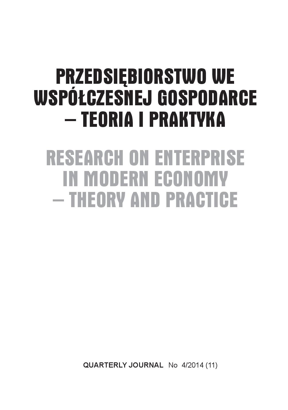 Value creation in e-business as a driver of financial performance: investigating business models of Polish internet companies Cover Image