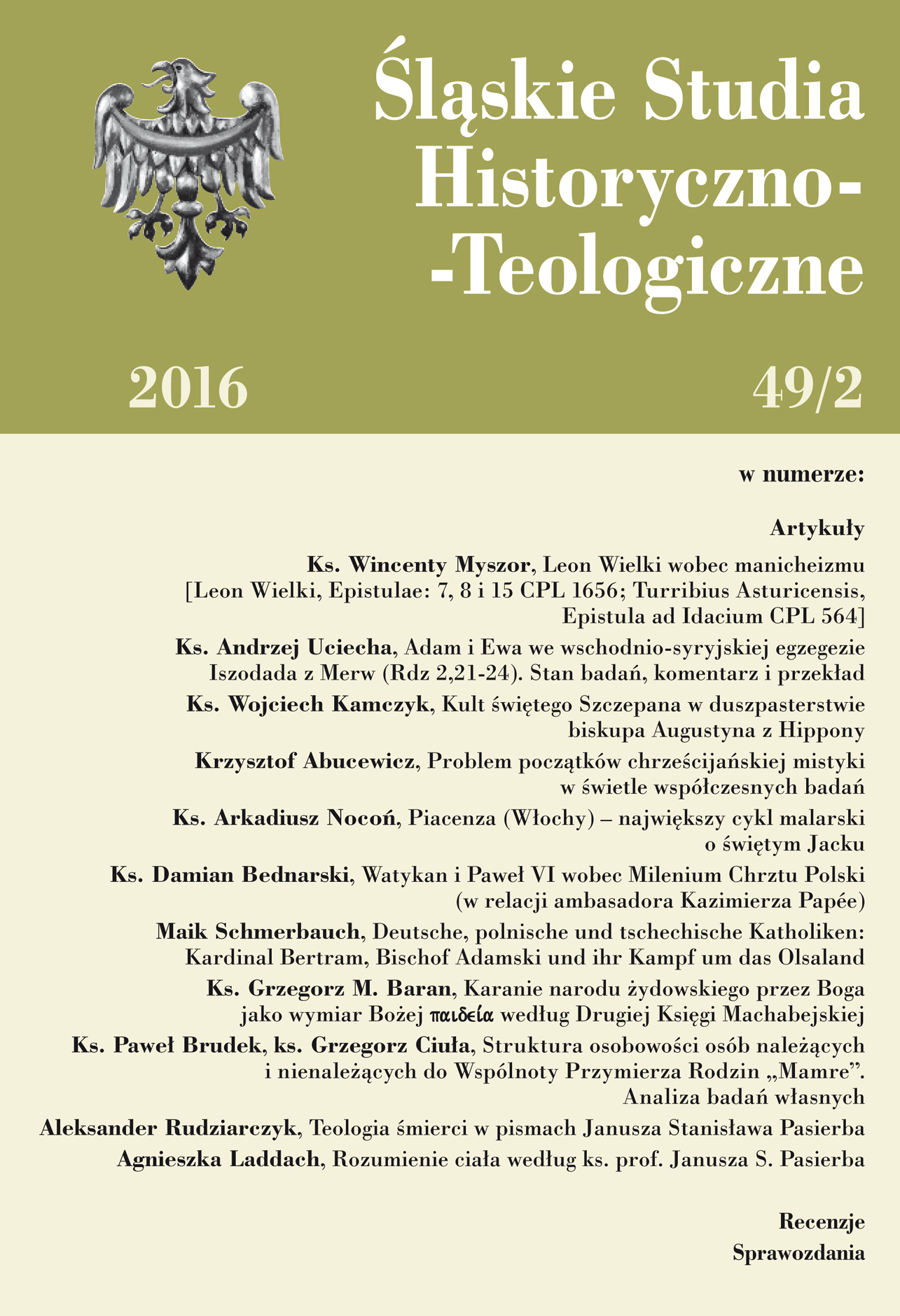 Adam i Ewa we wschodnio-syryjskiej egzegezie Iszodada z Merw (Rdz 2,21-24). Stan badań, komentarz i przekład