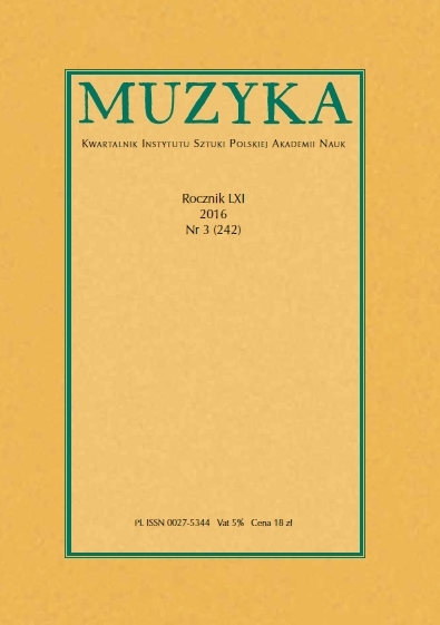 A Few Remarks on Piarist Musicians of the Seventeenth and Eighteenth Centuries: Stachowicz, Pasternacki, Szczawnicki and Caspar Cover Image