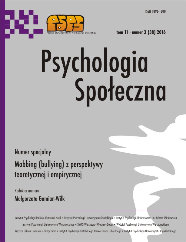 WORK EXTRINSIC AND INTRINSIC MOTIVATION SCALE (WEIMS-PL). PSYCHOMETRIC DESCRIPTION OF THE POLISH VERSION Cover Image