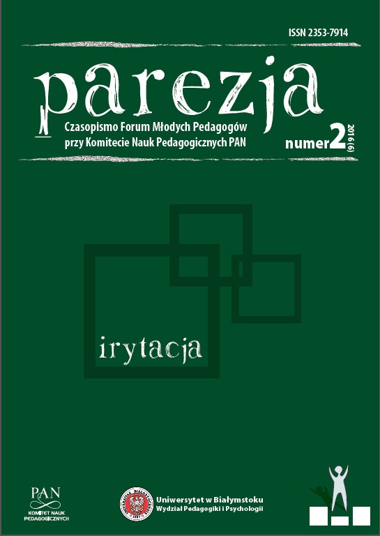 Pedagogical irritations. About the need for the involvement of teachers in research and irritating phenomena counteraction, Tadeusz Pilch in the interview with Tomasz Sosnowski Cover Image