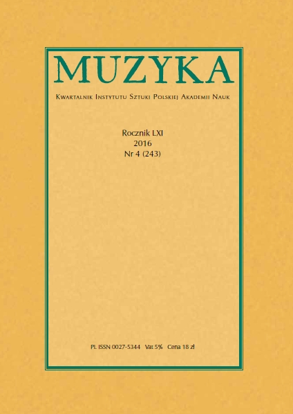 Roman Statkowski’s Correspondence. A Postscript (Letters to Ludwika Trębicka Written in the Years 1919‒25) Cover Image