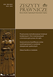 Legal opinion on compliance a civic bill on Bill on Restrictions Related to Trade on Sundays with the Constitution of the Republic of Poland (Sejm Paper no. 870) Cover Image