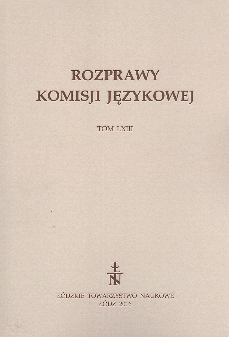 Verbs with the prefix re- in old and contemporary Polish (compared to some other Slavic languages) Cover Image