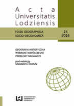 Kształtowanie ładu przestrzennego jako zadanie badawcze geografii historycznej