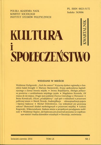 KRYZYS SPOŁECZEŃSTWA KAPITALISTYCZNEGO A (NOWA) KWESTIA MIEJSKA