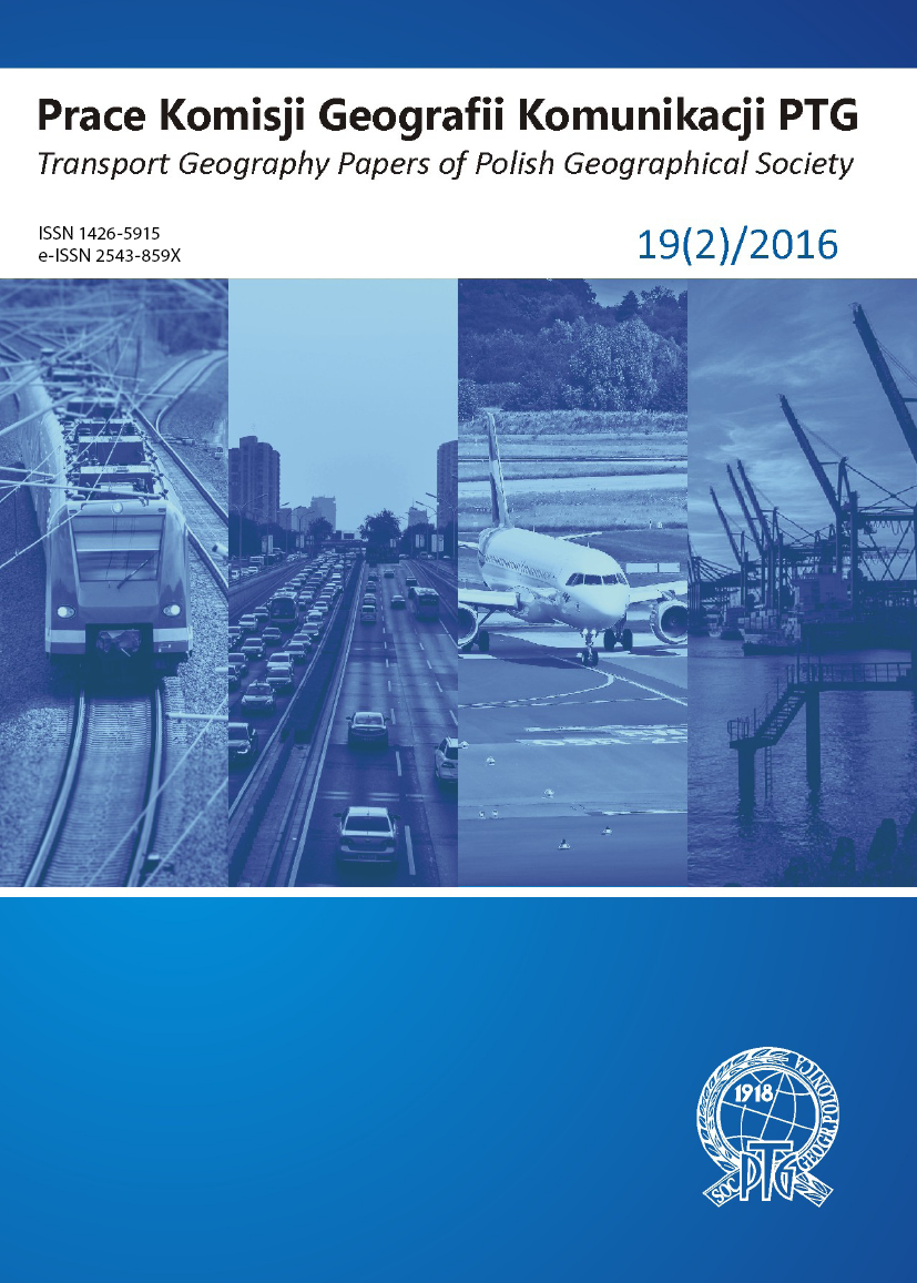 The influence of transport infrastructure on the changes in time accessibility of Poznań from the area of Wielkopolskie voivodeship in 2010-2016 Cover Image