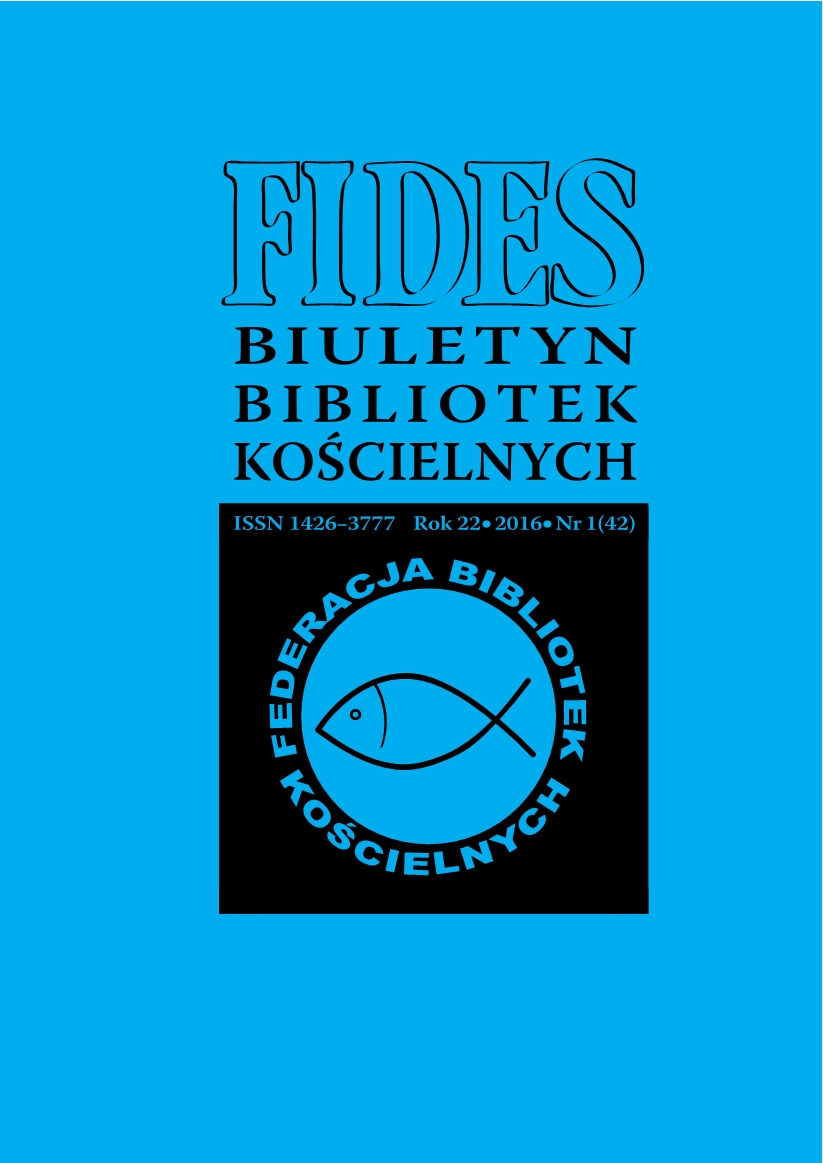 Profiles of New Honoured Members of the FIDES Federation of Ecclesiastical Libraries Cover Image