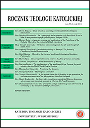 A few words about the difficulties in the procedure for nullitas matrimonii and the Metropolitan Court in Bialystok Cover Image