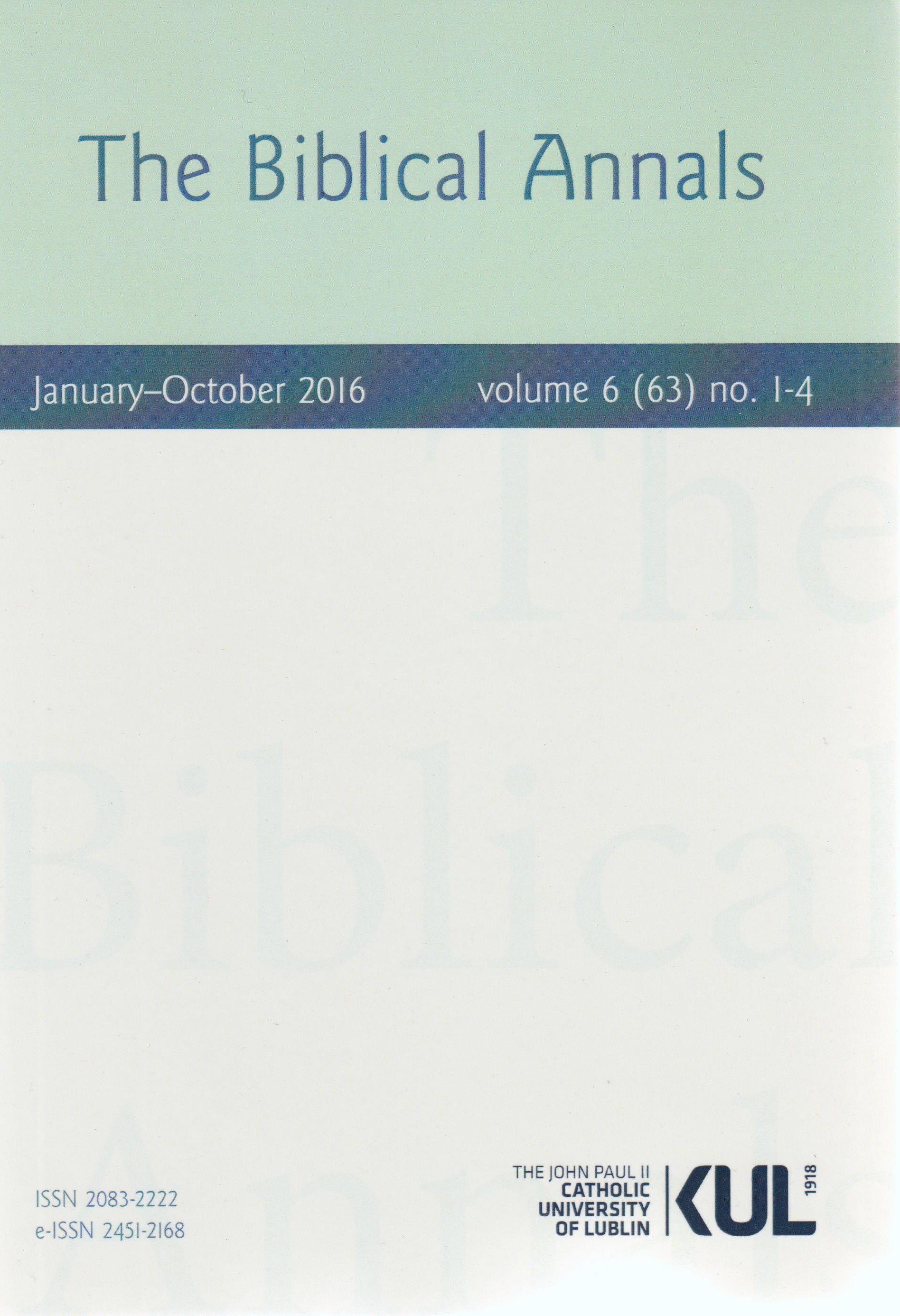 Polish Biblical Bibliography 2014–2015