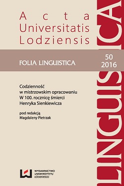 Linguistic exponents of emotions and evaluations in selected press articles (on the sidelines of controversy around Wiry by H. Sienkiewicz) Cover Image