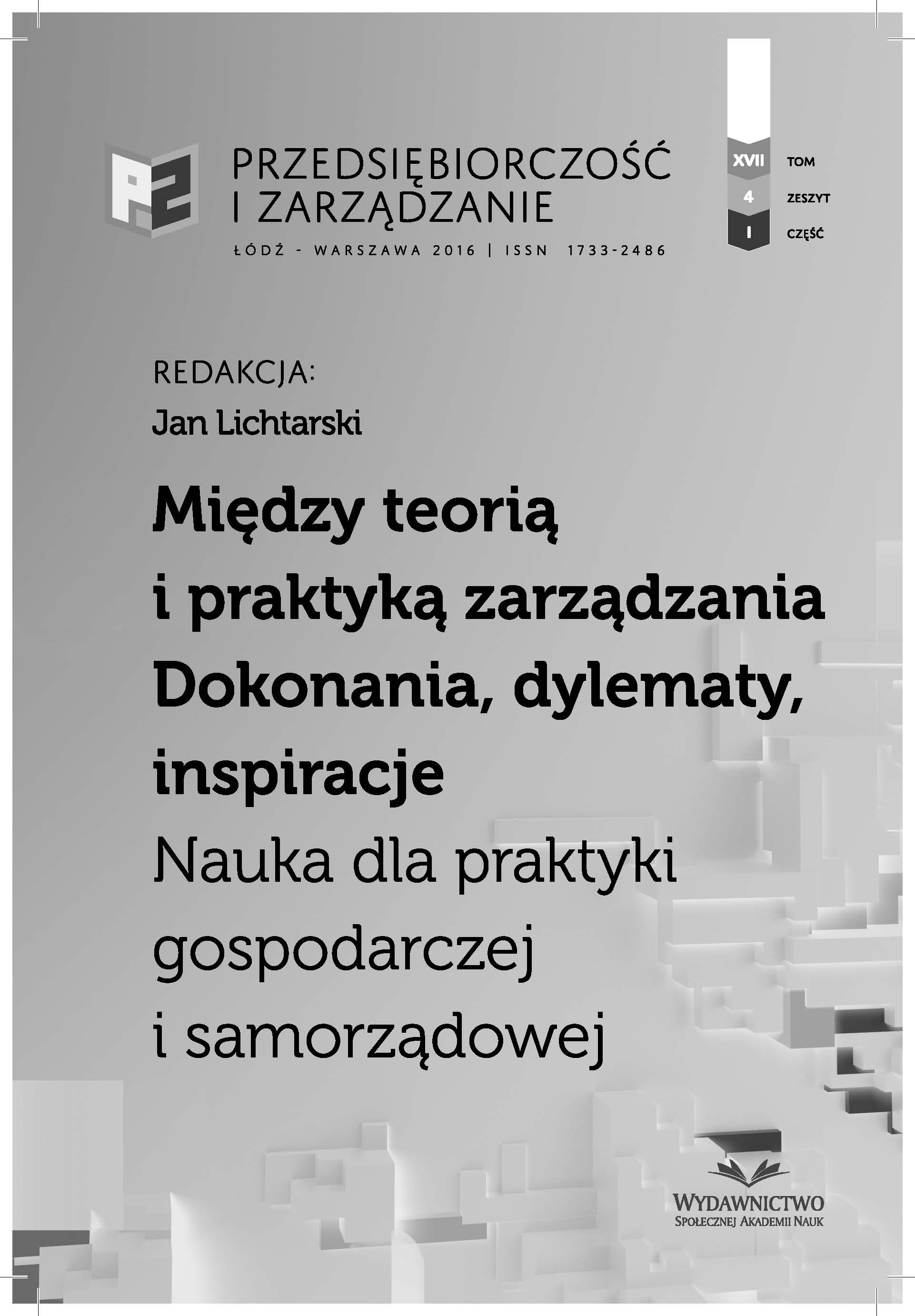 Structural Aspect of the Adaptability of Polish Enterprises. Measure Attempt Cover Image