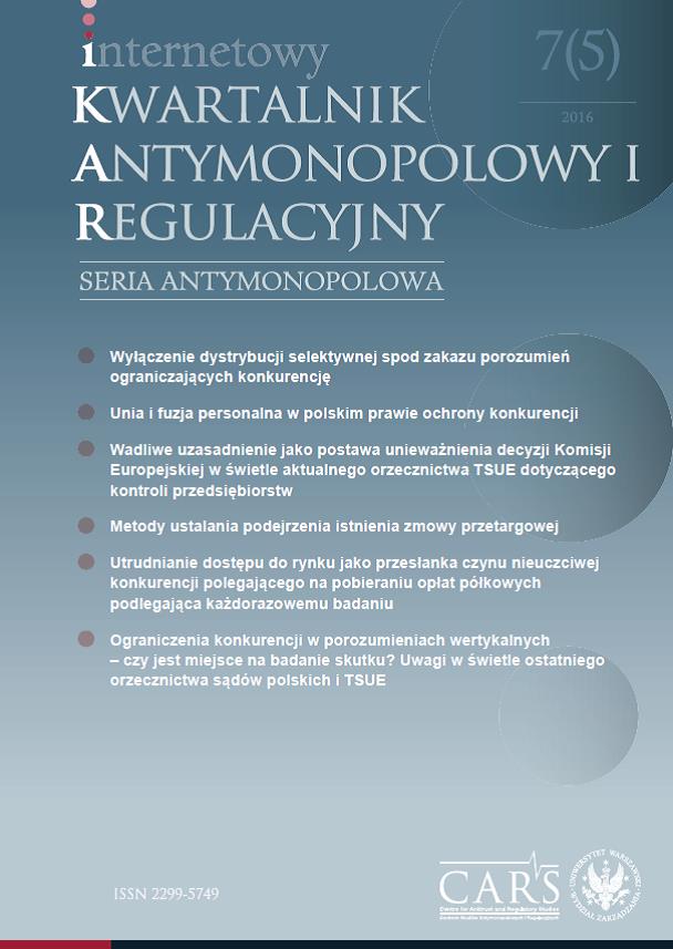 Jan Szczodrowski, The Control of Oligopolistic Markets in Competition Law
[in Polish: Kontrola rynków oligopolistycznych w prawie konkurencji], LEX a Wolters Kluwer Business, Warszawa 2015 Cover Image