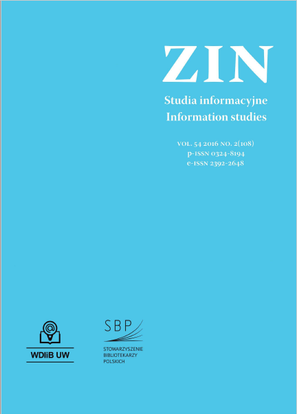 Polish Public Libraries as Intermediaries in Accessing Information and Public Services (e-Government) in the Opinion of Librarians Cover Image