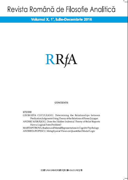Determining the Relationships between Predication
Judgments Using Theory of the Relations of Florea Țuțugan Cover Image