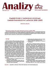 Emerytury z nowego systemu emerytalnego w latach 2011–2015