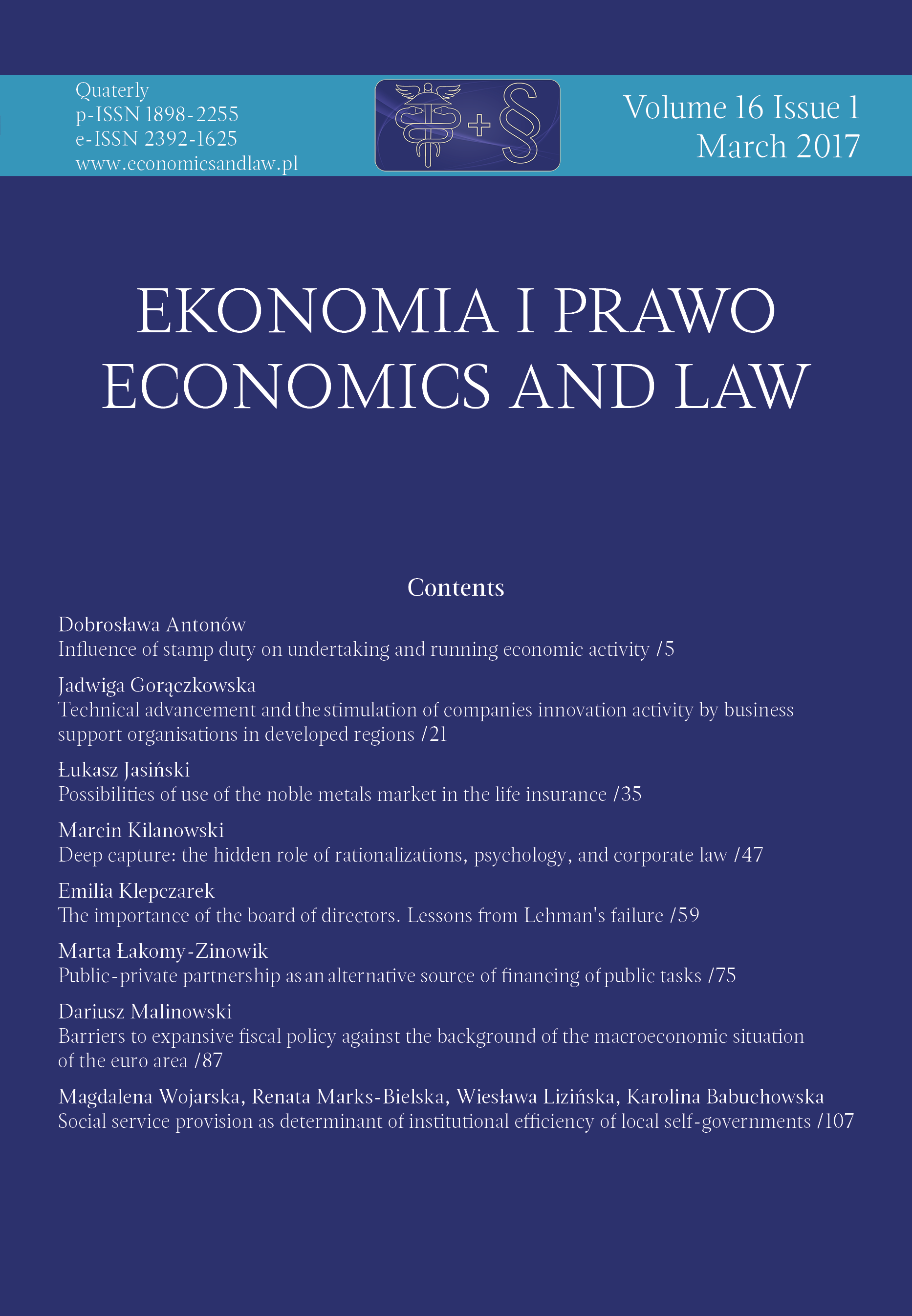 Influence of stamp duty on undertaking and running economic activity Cover Image