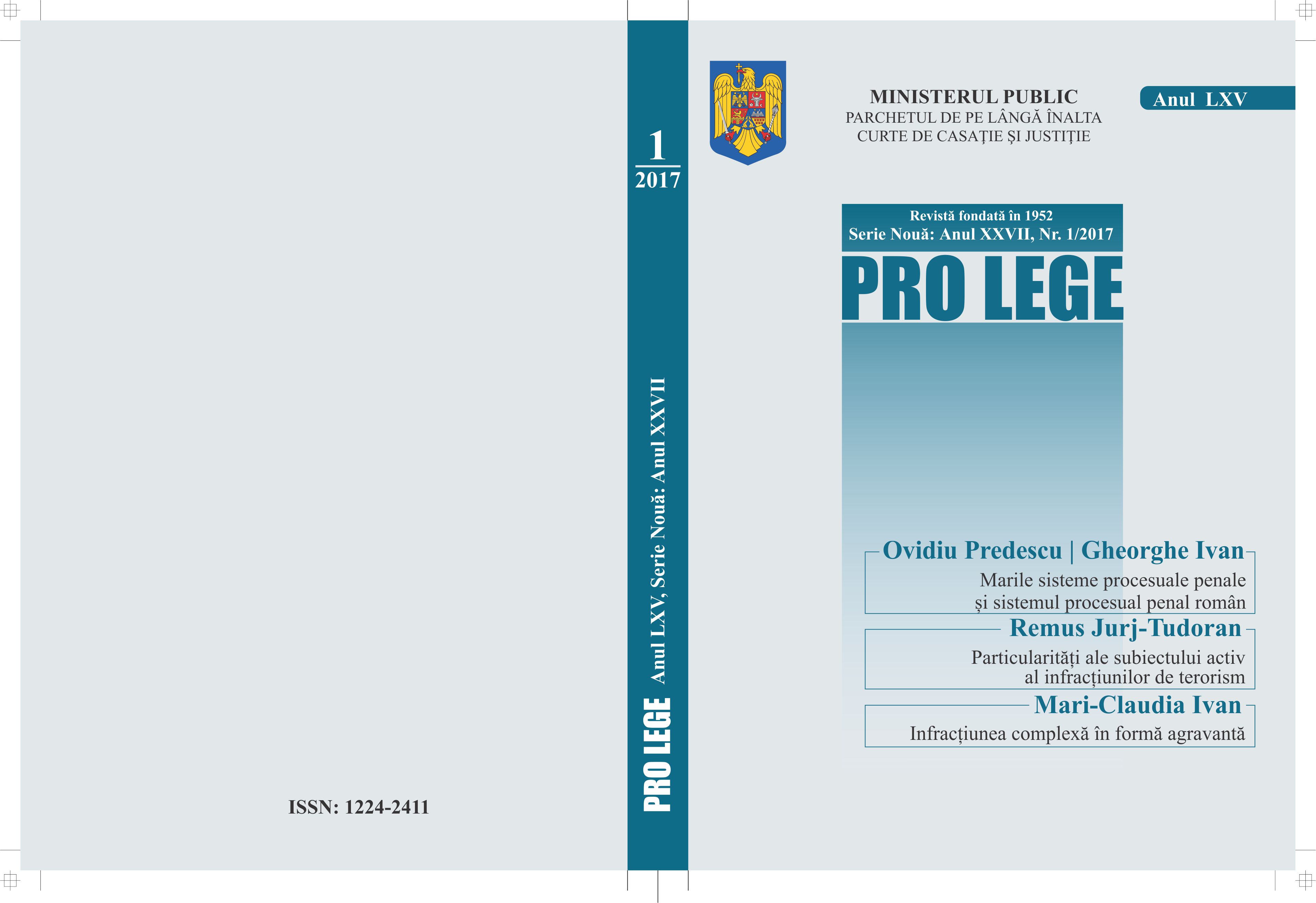 The appreciation of the problems from the perspective of the new procedural regulations Cover Image