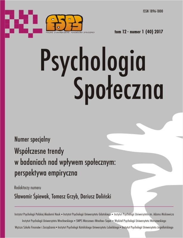 Związek pomiędzy wiekiem, preferencją spójności i skutecznością techniki wpływu społecznego „stopa w drzwiach”