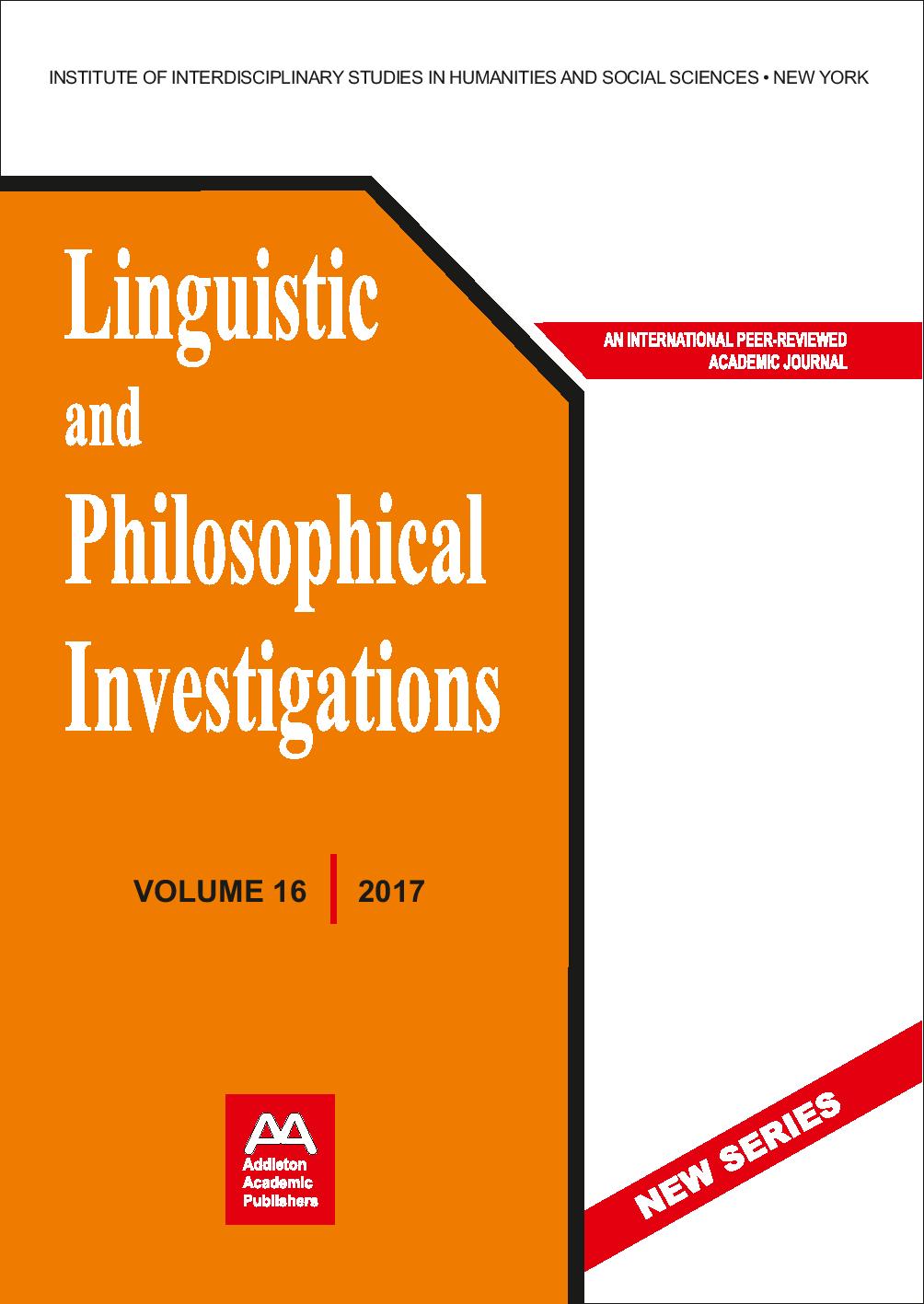 AN ANALYSIS OF LINGUISTIC NORMATIVITY AND COMMUNICATION AS A RESPONSE TO OBJECTIONS TO A BIOPSYCHOLOGICAL FOUNDATION FOR LINGUISTICS Cover Image