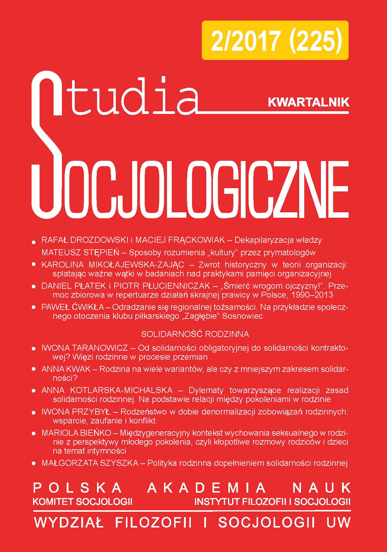 Od solidarności obligatoryjnej do solidarności kontraktowej? Więzi rodzinne w procesie przemian