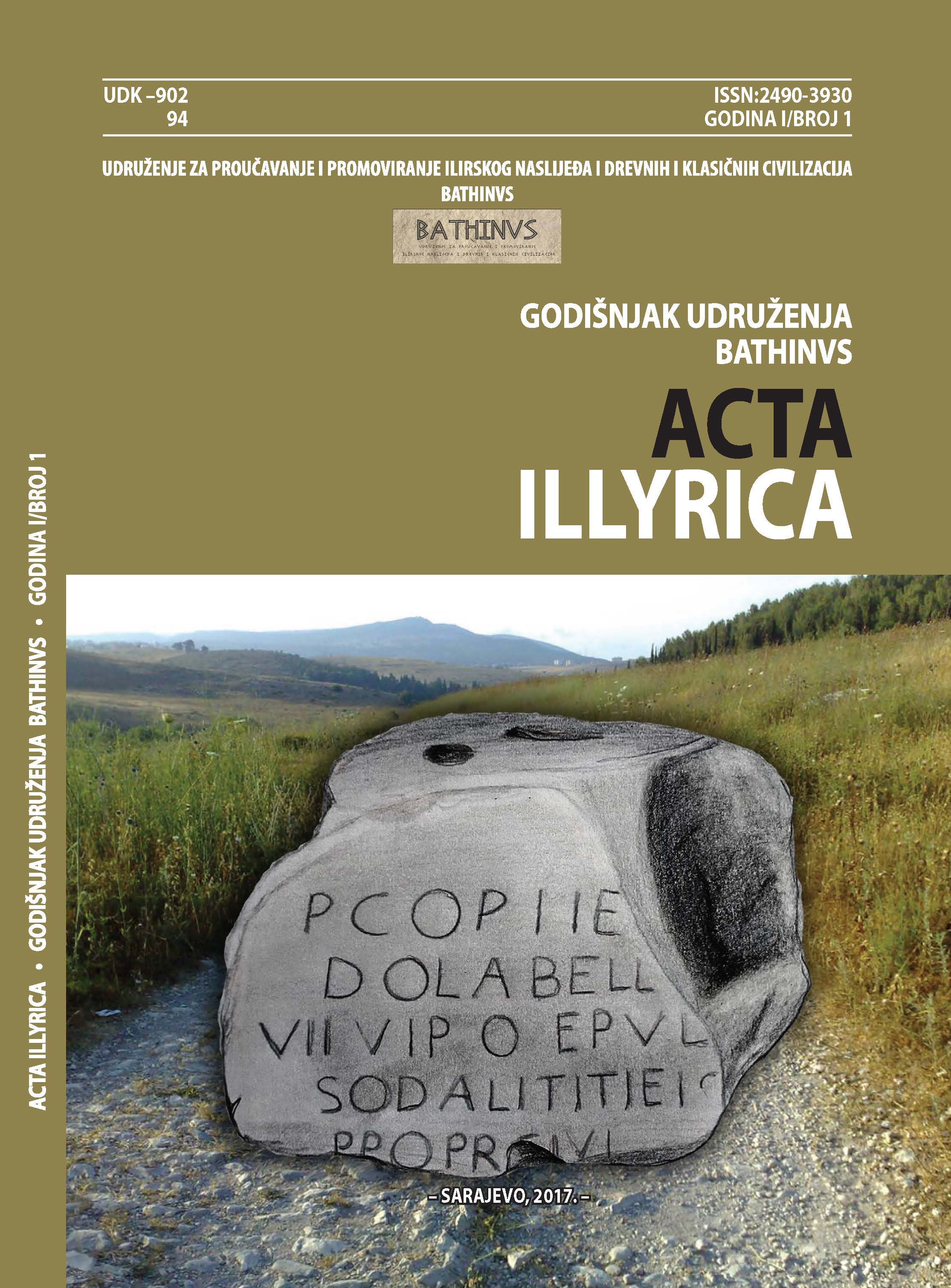 Illyrian anthroponyms in the Latin inscriptions in Dalmatia Cover Image