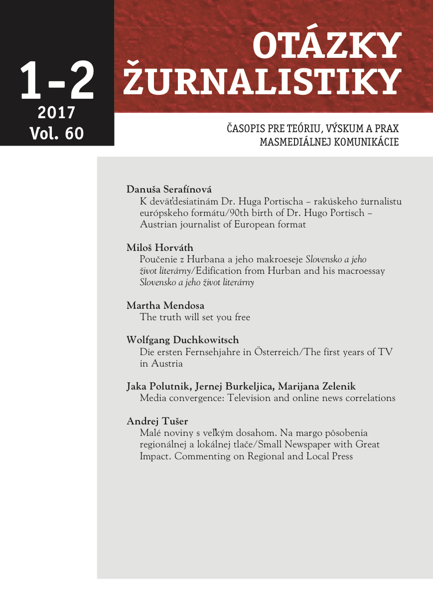 K deväťdesiatinám Dr. Huga Portischa – rakúskeho žurnalistu európskeho formátu