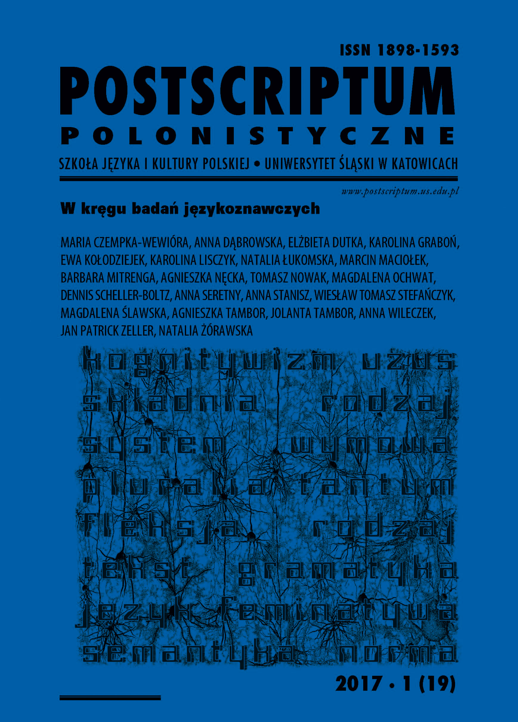 VI Światowy Kongres Polonistów: Polonistyka na początku XXI wieku.
Diagnozy. Koncepcje. Perspektywy. Badania inter- i transdyscyplinarne