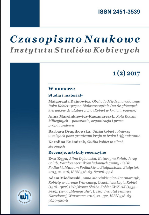 Kobiety a działalność Czerwonego Krzyża na ziemiach polskich zaboru rosyjskiego w latach 1914–1916 na podstawie wspomnień lekarza Czerwonego Krzyża oraz Laury de Turczynowicz