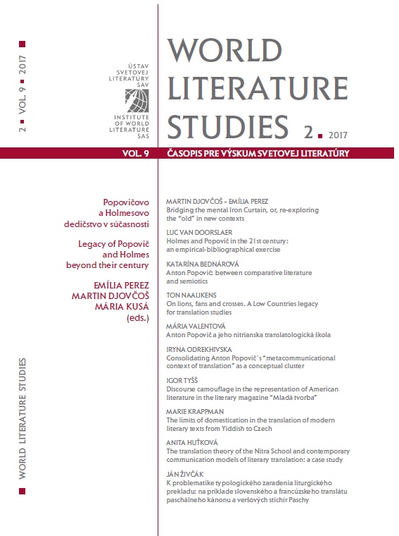 The translation theory of the Nitra School and contemporary communication models of literary translation: a case study
