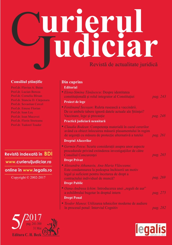 Non-unitary judicial practice. Court jurisdiction over the subject in civil actions regarding the replacement of the measure of emergency foster care with that of the guardianship of the child Cover Image