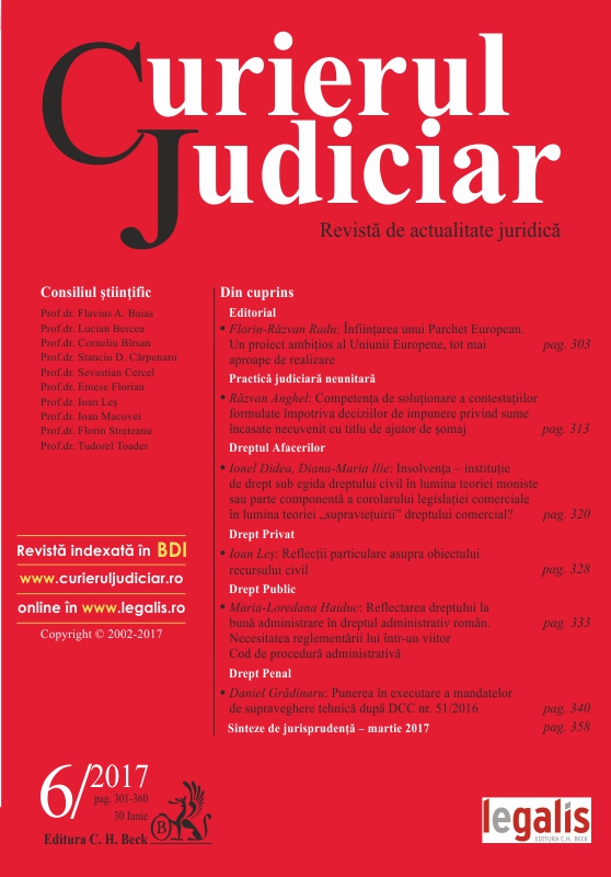 The reflection of the right to good administration into the Romanian administrative law. The need to regulate it into a Code of administrative procedure as a rule that sits on the base of the administrative acts issuance Cover Image