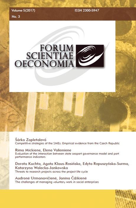 COMPETITIVE STRATEGIES OF THE SMES: EMPIRICAL EVIDENCE FROM THE CZECH REPUBLIC Cover Image