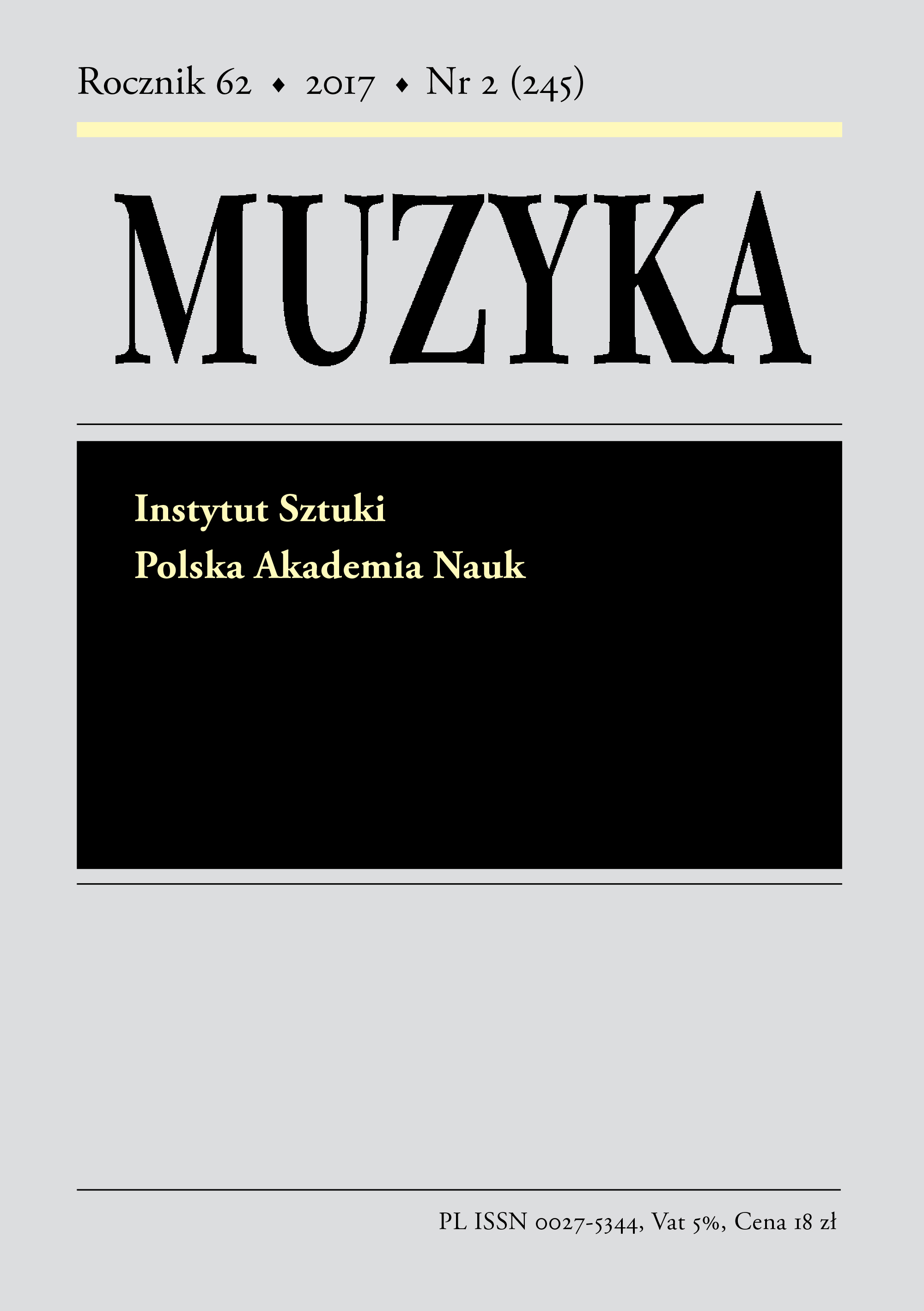 Ludwik Bielawski, 'Czas w muzyce i kulturze',
Warszawa 2015 Cover Image