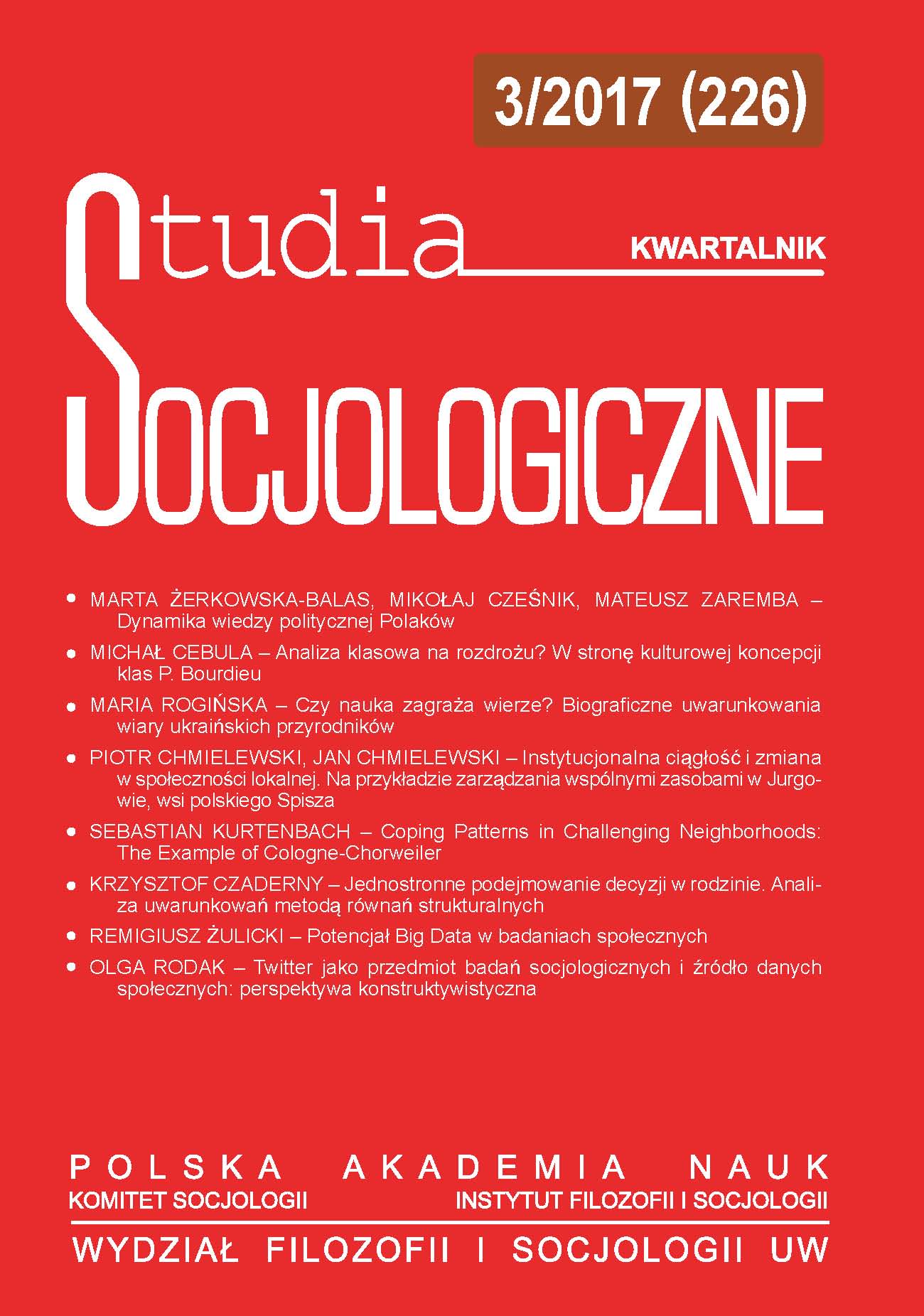 Instytucjonalna ciągłość i zmiana w społeczności lokalnej. Na przykładzie zarządzania wspólnymi zasobami w Jurgowie, wsi polskiego Spisza