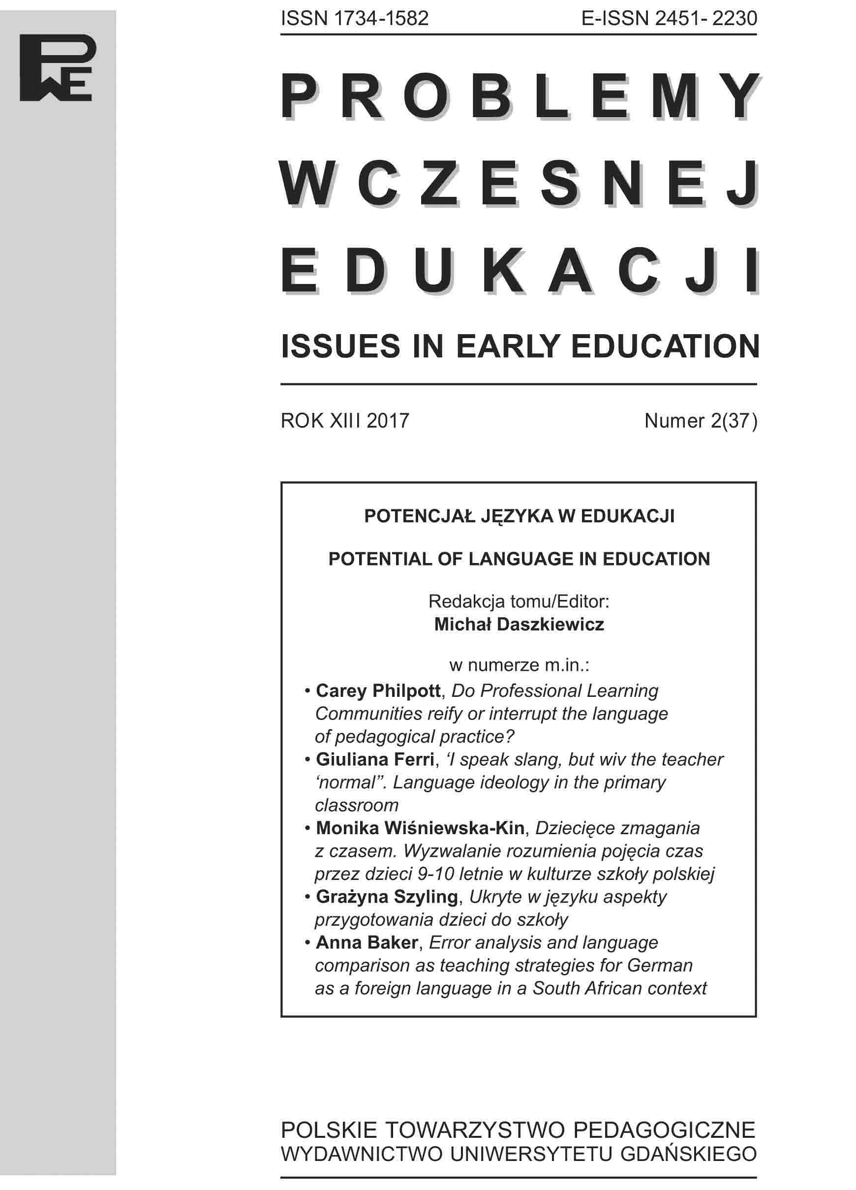 Report on the initial stage of activity
of academics cooperating as the Educational Role of Language Network Cover Image