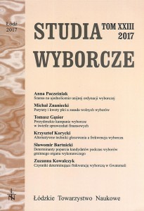 Depiction of election campaigns in the elections of the President of the Republic of Poland in 1990–2015 on the basis of expenditure reported in financial statements by the entities that nominated the candidates for these elections Cover Image