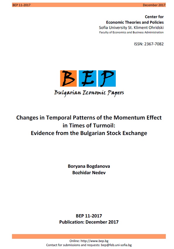 Changes in Temporal Patterns of the Momentum Effect in Times of Turmoil: Evidence from the Bulgarian Stock Cover Image