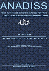 LAUDATIO Professor Johannes Kabatek, based on the Concession of the Doctor Honoris Causa of the "Ştefan cel Mare" University of Suceava, Romania Cover Image