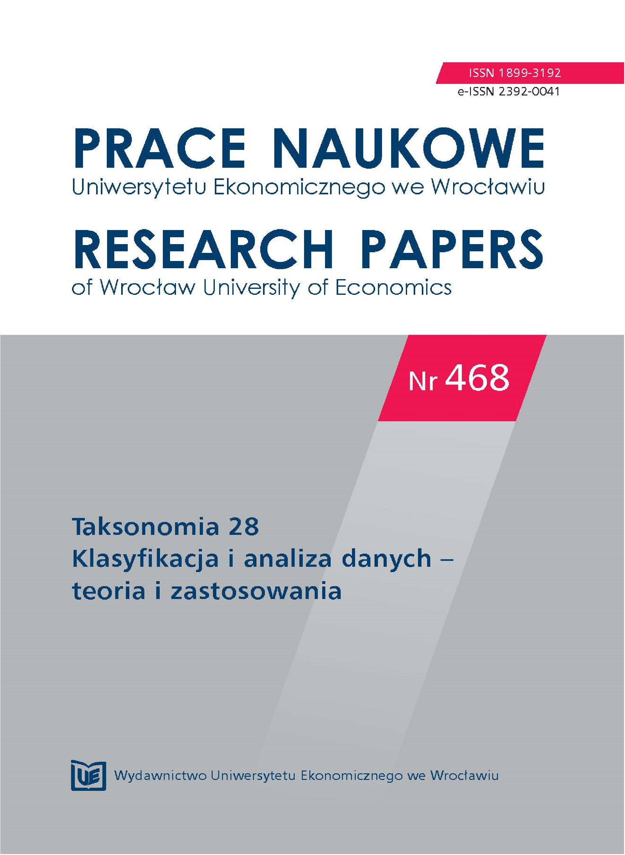 Application of taxonomic
and econometric methods in multivariate analysis of the living standard
of the population in districts in Poland Cover Image