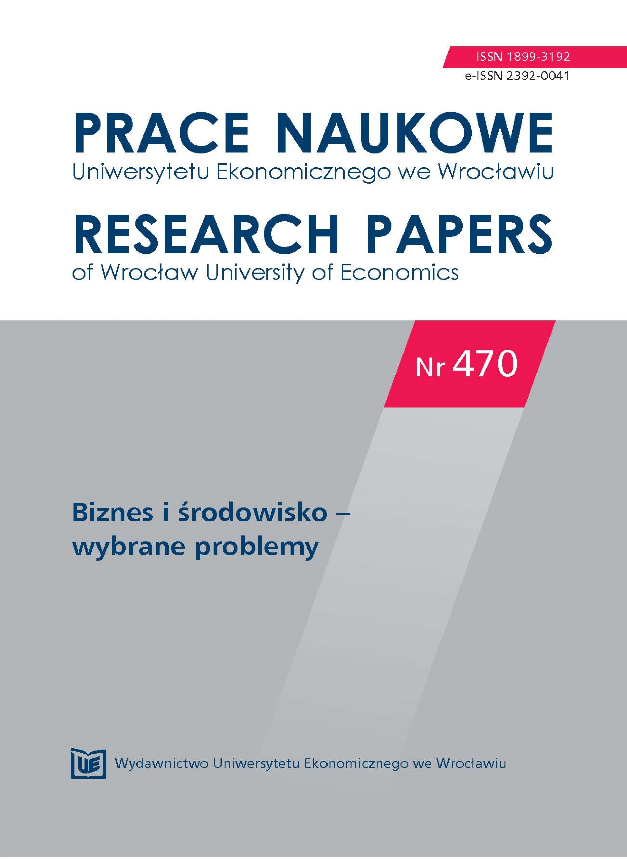 Environmental
risk management in the enterprise as a way to support the development of
green economy Cover Image